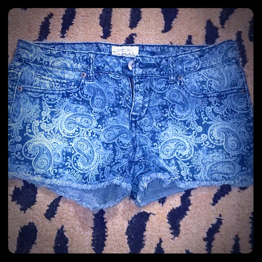Paisley Print Short Jean Shorts by Aeropostale